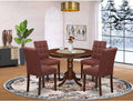 5 Piece Dining Set with Round Kitchen Table and 4 Chairs, Mahogany X97743