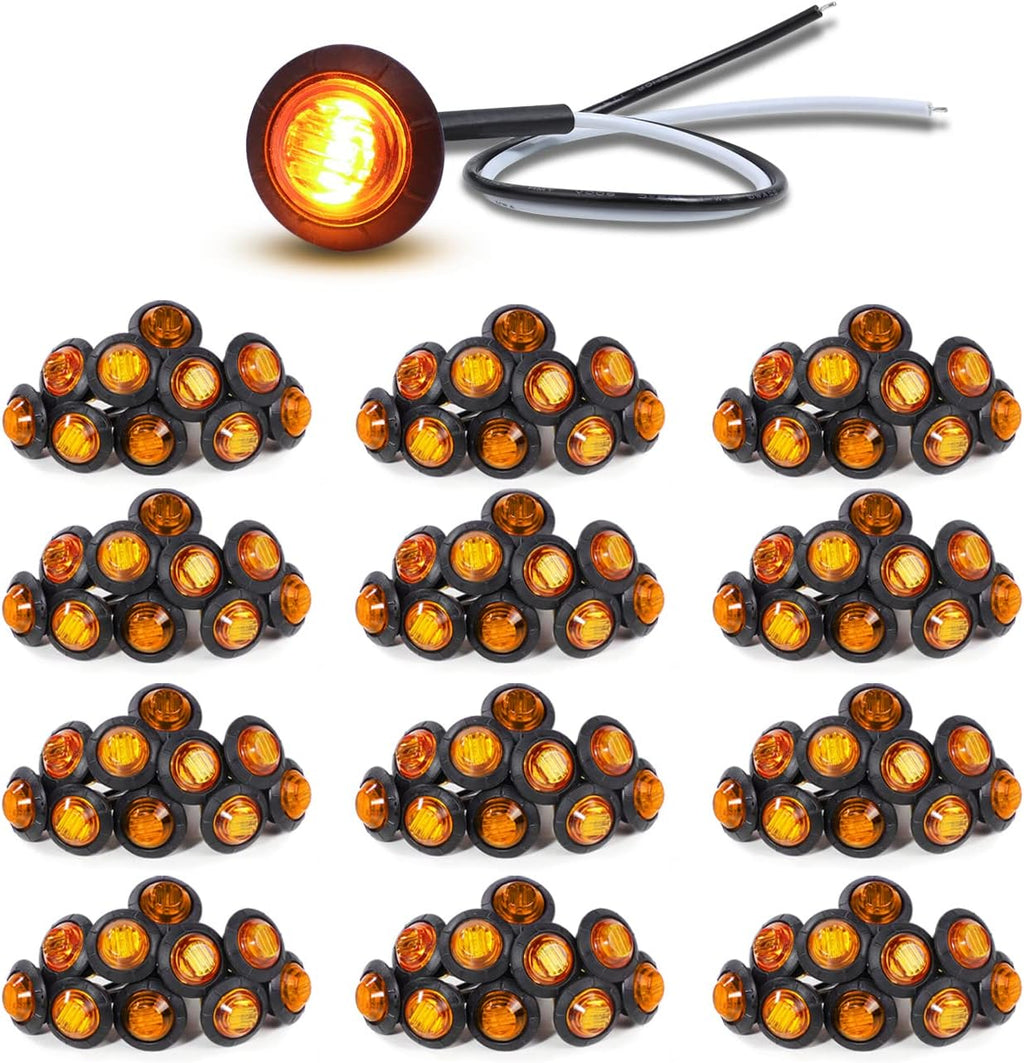 3/4 Inch Round LED Trailer Side Marker Lights 200 Pack Y683
