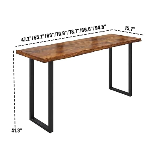 Solid Wood Bar Table Rectangle 78.7"L x 15.7"W x 41.3"H Brown B68168