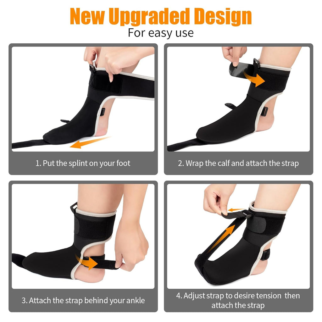 Black Plantar Fasciitis Night Splint Brace (Small) G739