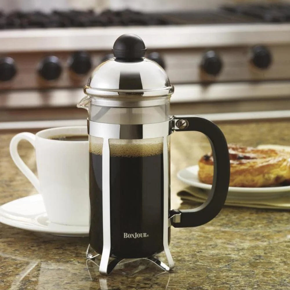 33.8-Ounce Stainless Steel French Press with Glass Carafe W138438