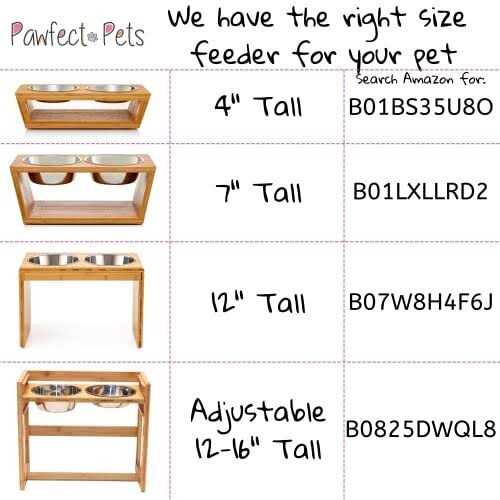 Adjustable Height Elevated Dog Bowls with Four Stainless Steel Bowls F412