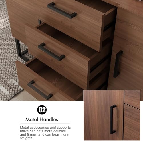White Sideboard Storage Cabinet with Shelves and 2 Doors E833