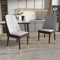 Faux Leather Dining Chairs Set of 2 Gray D25387