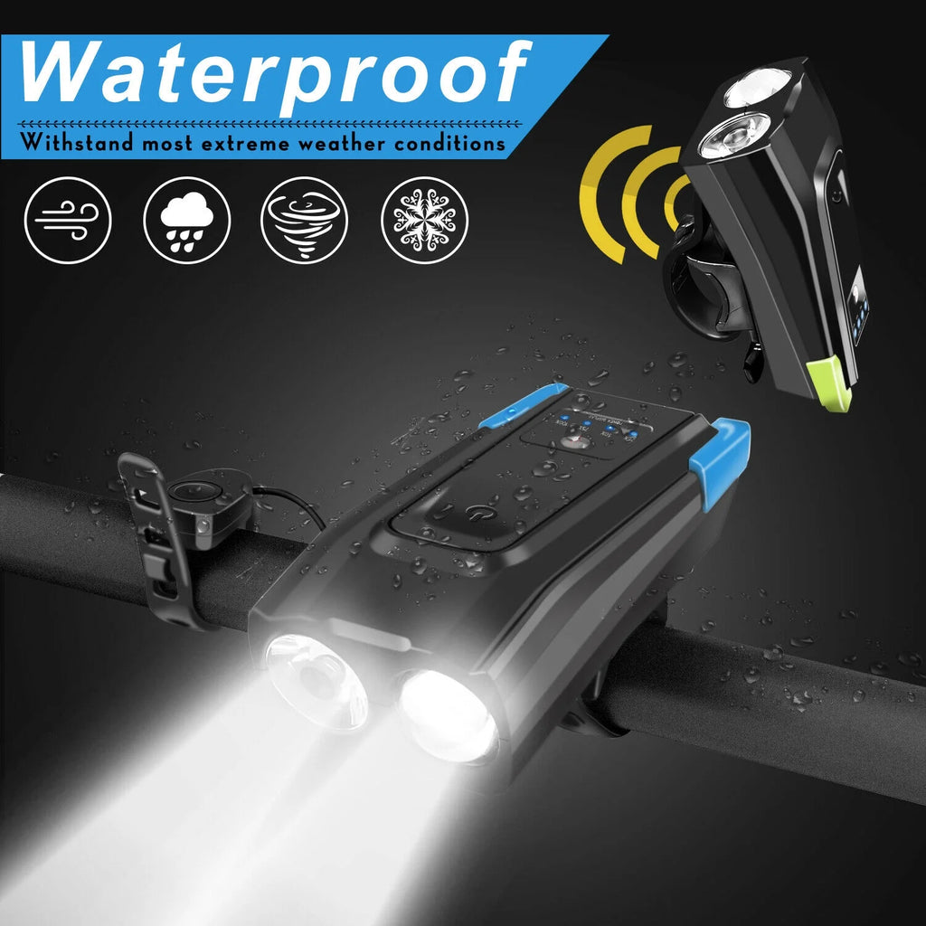 Black+Green Bicycle Front Lamp F4139