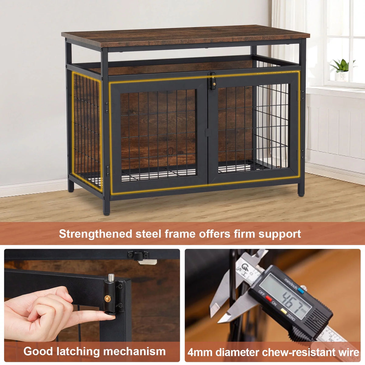 Dog Crate Furniture with Double Doors Z862299