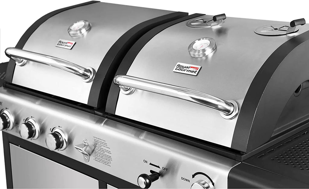3-Burner Dual Fuel Gas and Charcoal Grill Combo with Cover R50846