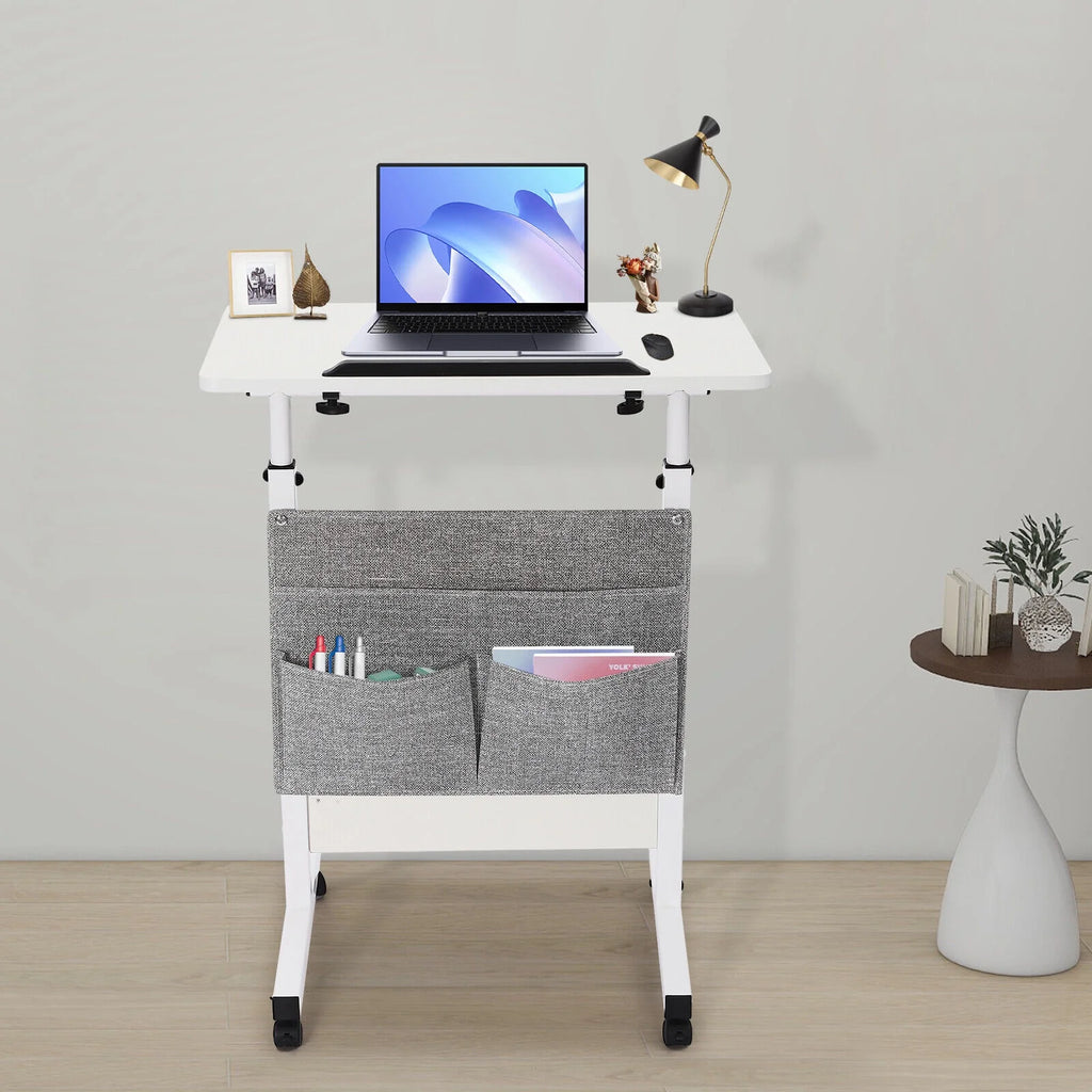Adjustable Rolling Laptop Desk with Storage Q254