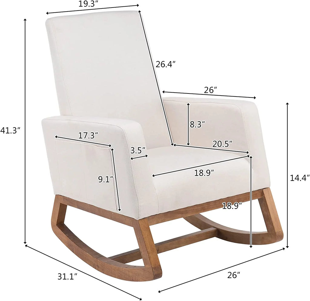 Beige Solid Wood Rocking Chair C636376