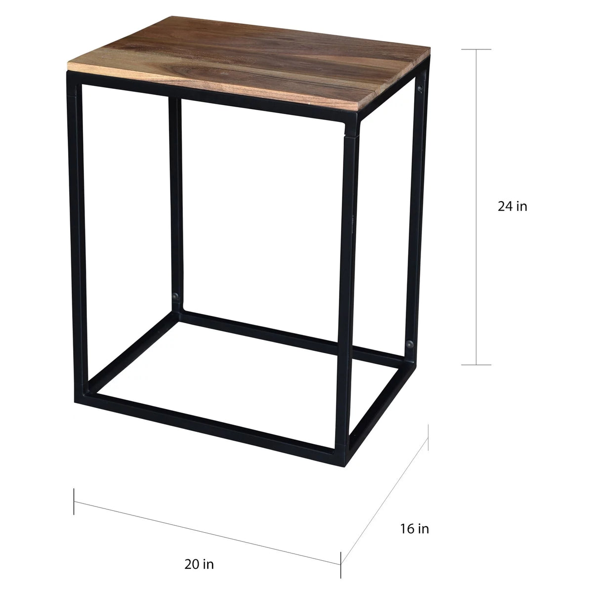 20"L Wood and Iron End Table Z147968