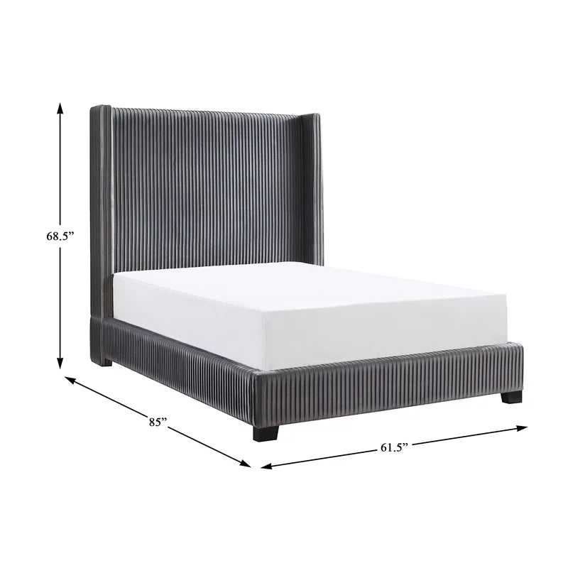 Velvet Full Upholstered Bed Y865992