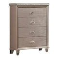 44 in. Tall Dresser Chest with Textured Drawers & Crystal Accents O239184