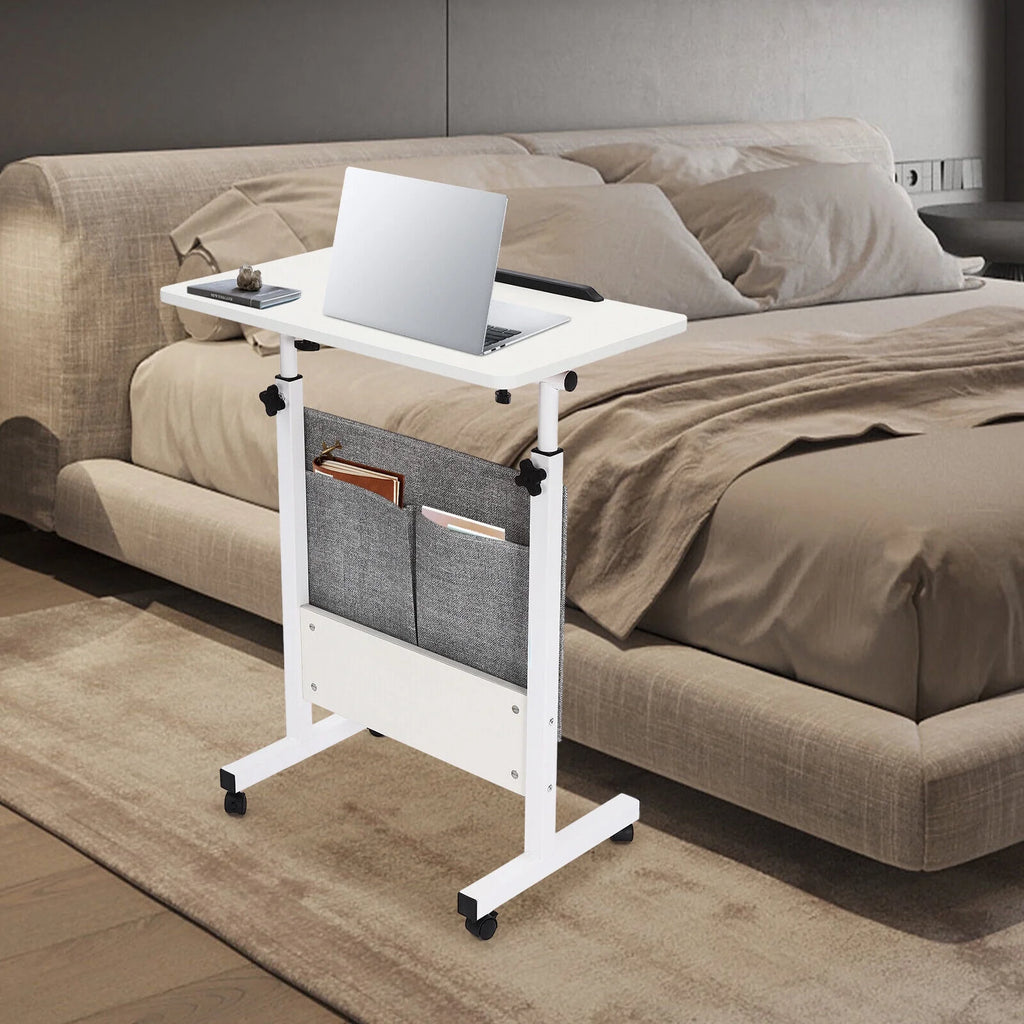 Adjustable Rolling Laptop Desk with Storage Q254