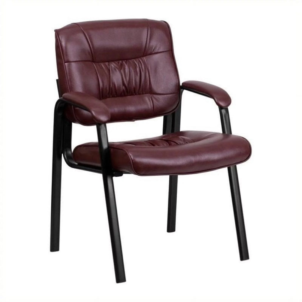 Leather Guest Chair with Black Frame Y438