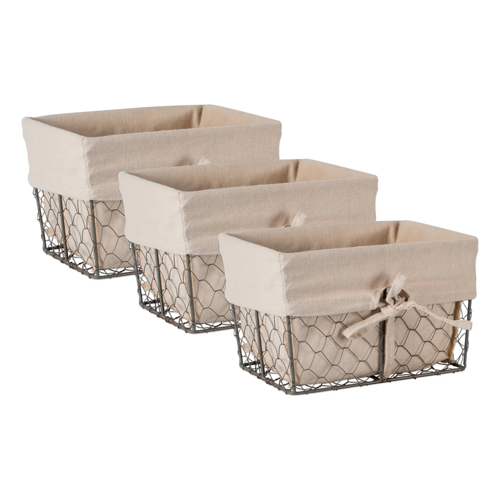 Vintage Chicken Wire Basket Set of 3 W69713