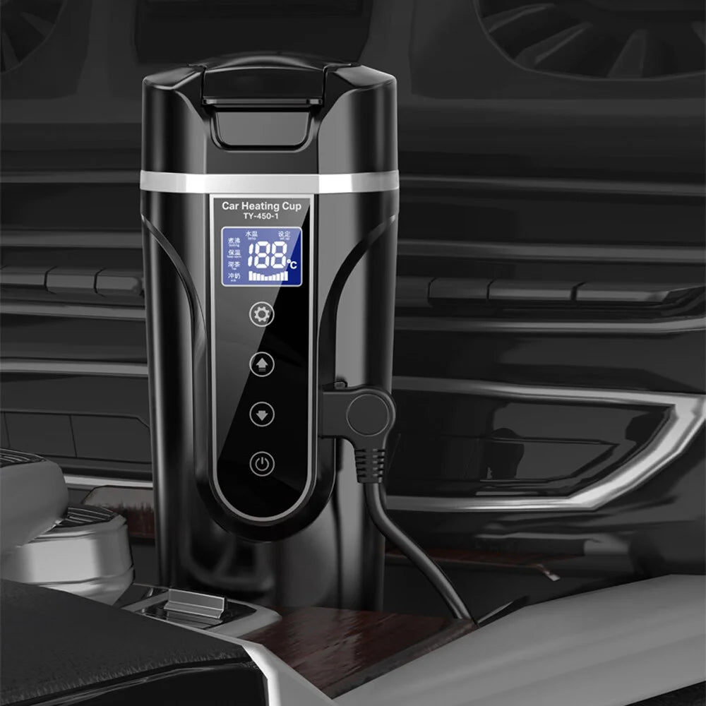 12V 24V Heated Water Cup Electric Kettle LCD Display L150