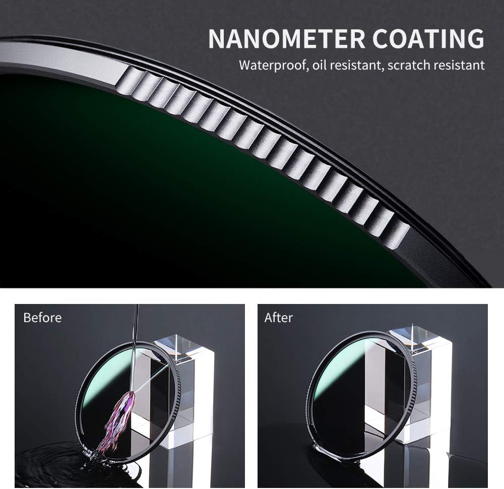 82mm Fixed ND Lens Filter Kit, Neutral Density ND4 ND8 ND64 ND1000 Filter Set with 4-Filter Pouch O344892