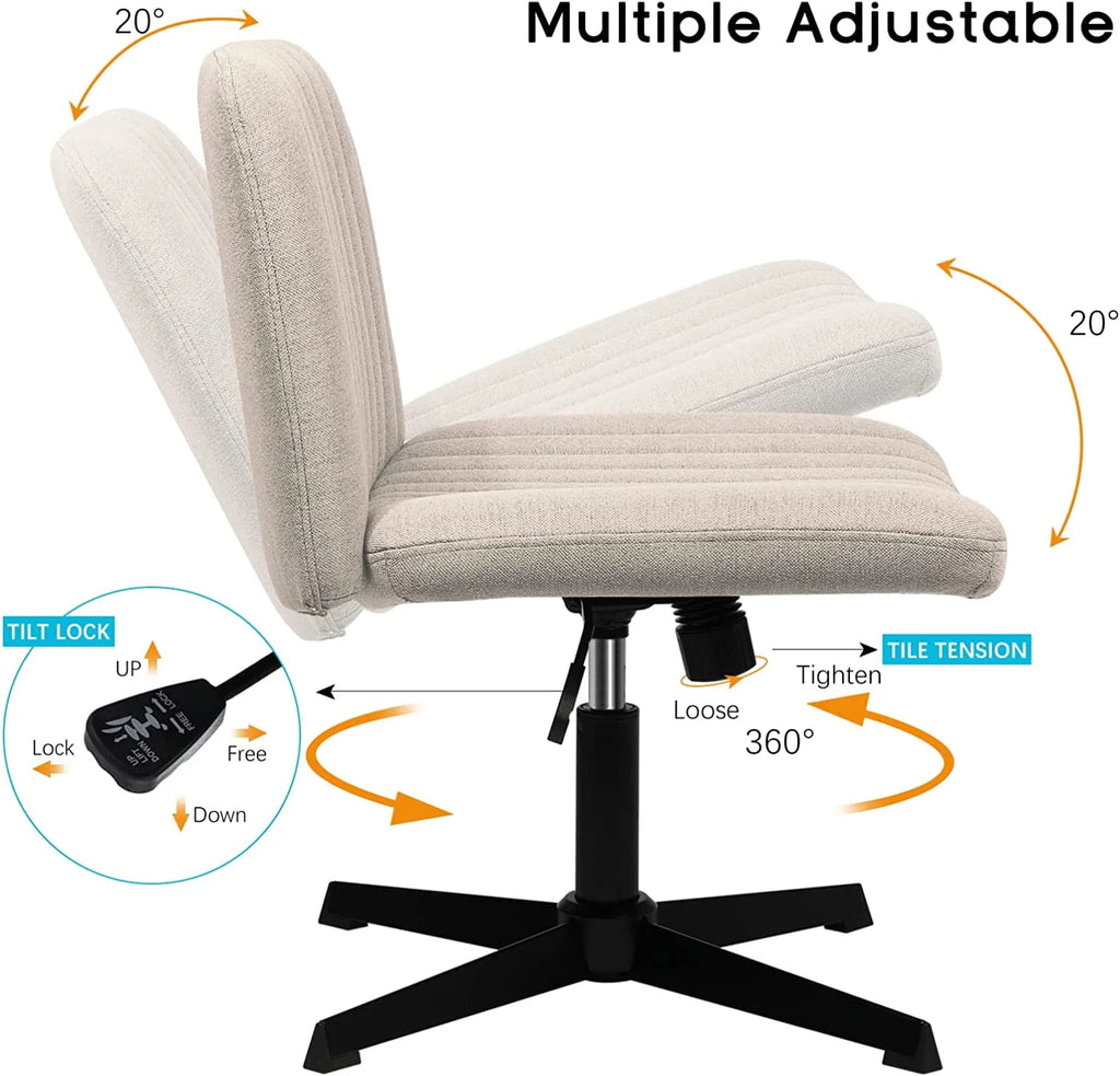 Armless Fabric Padded Swivel Office Chair G66702
