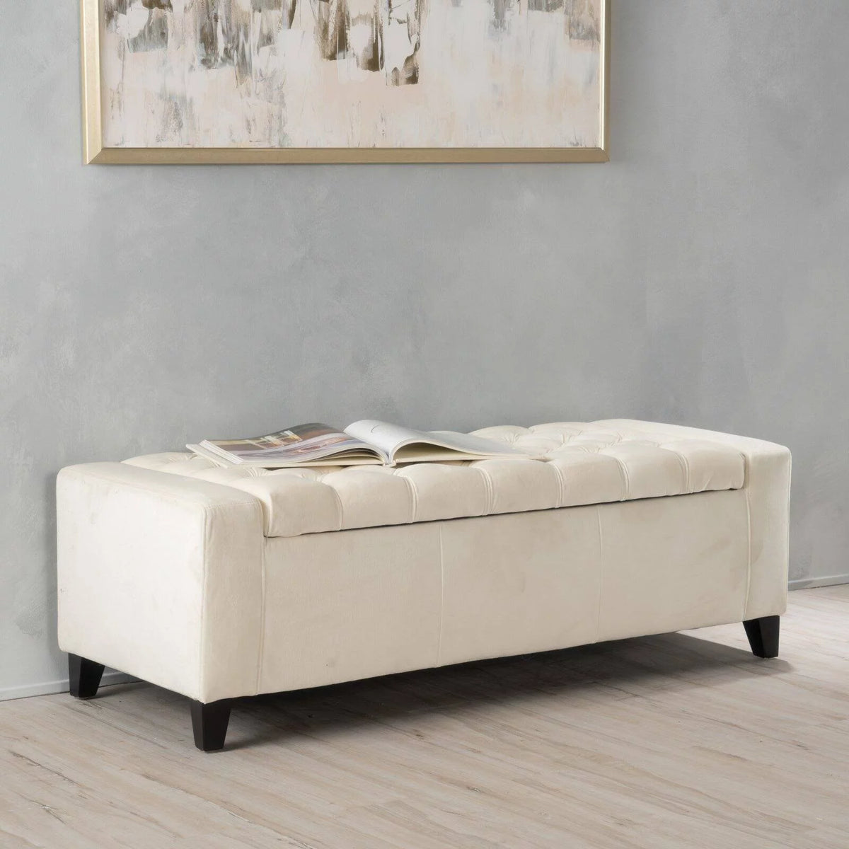 Tufted Velvet Storage Ottoman/Bench G1580