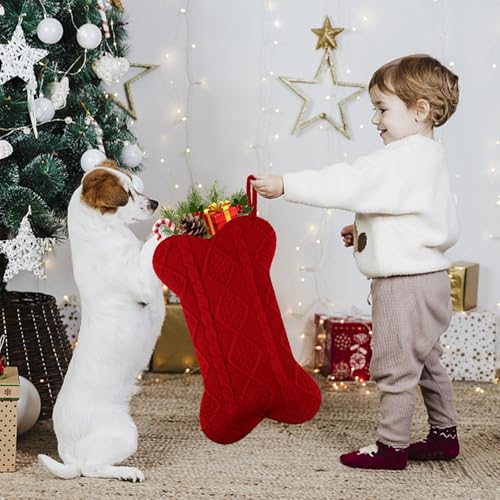 18 Inch Knitted Dog Christmas Stocking H31393