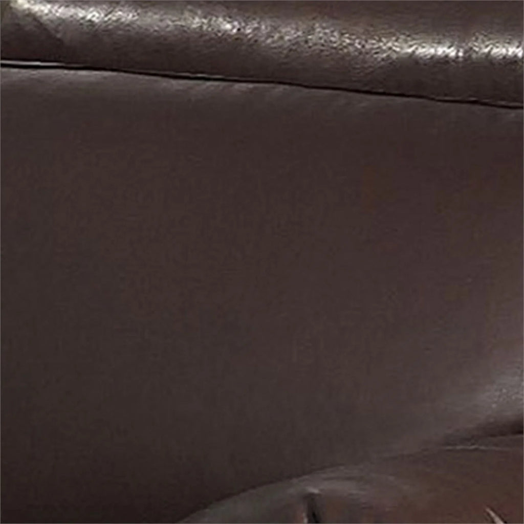 Dark Brown Leatherette Chair with Wooden Legs O5353