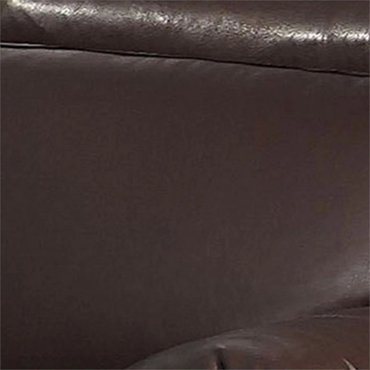 Dark Brown Leatherette Chair with Wooden Legs O5353
