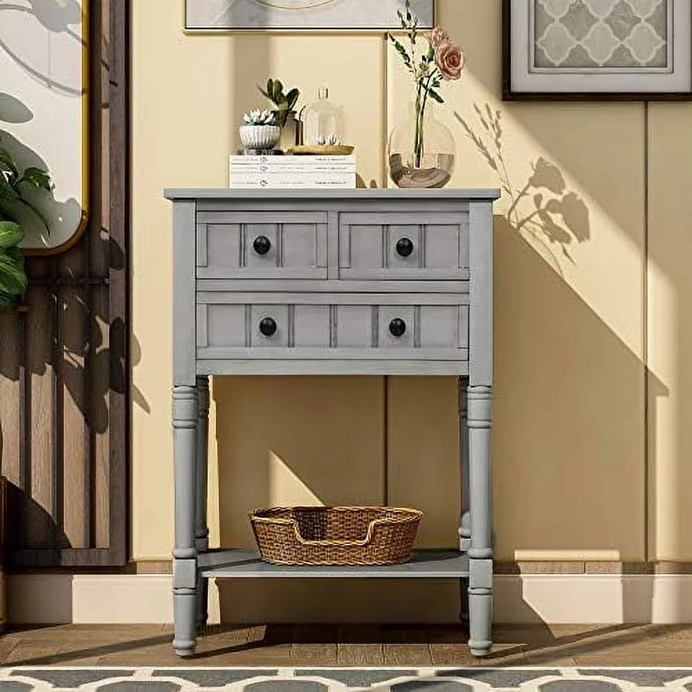 Narrow Console Table with Three Drawers W637435