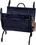 Black Log Rack with Canvas Carrier Y67811