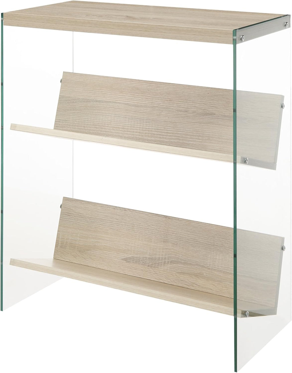 White Glass Bookcase Z6672