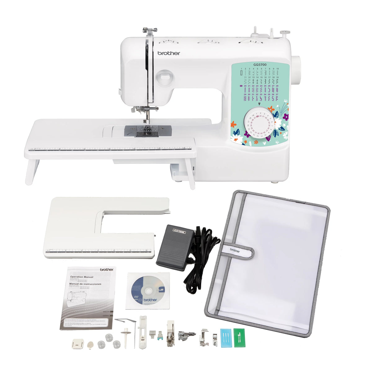 Sewing & Quilting Machine with Built-in Stitches & Wide Table Q605005