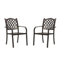 Dark Brown Stacking Cast Aluminum Outdoor Dining Chair (2-Pack) A114