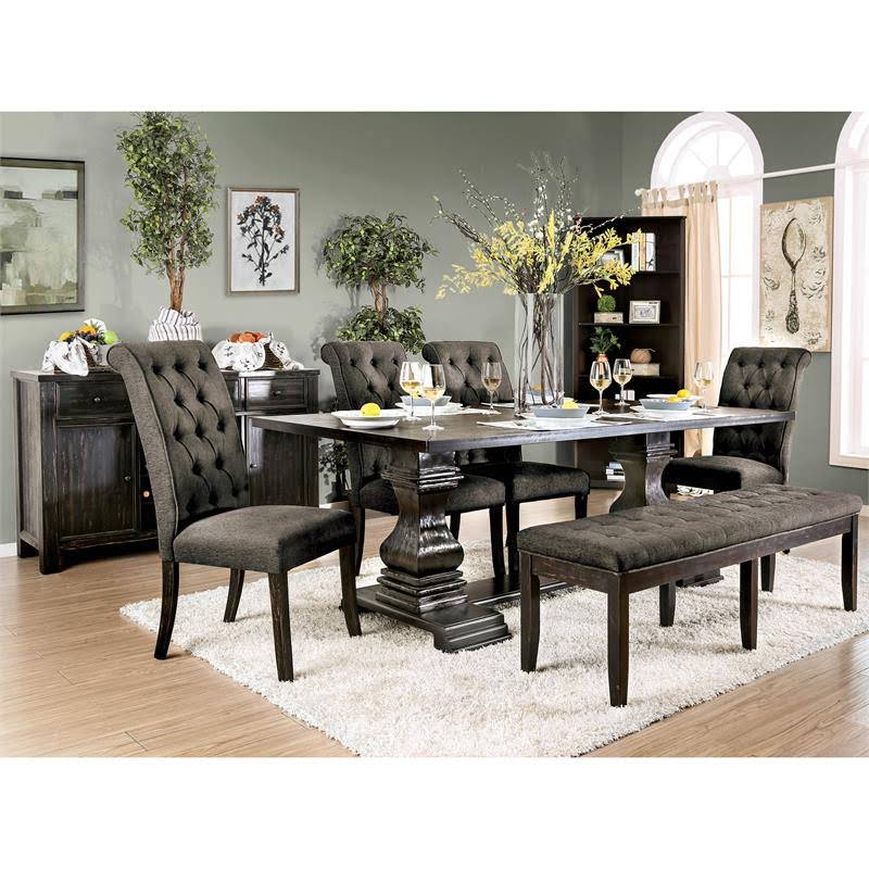 Gray Fabric Side Chair Set of 2 N614