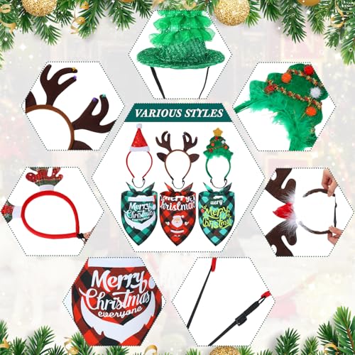 12 Pc Christmas Dog Bandanas Set Y658220
