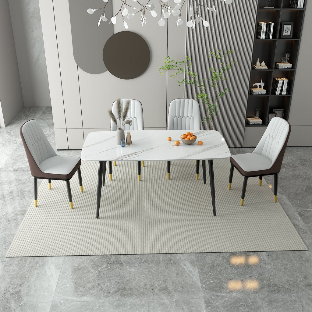 Faux Leather Dining Chairs Set of 2 Gray D25387