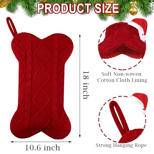 18 Inch Knitted Dog Christmas Stocking H31393