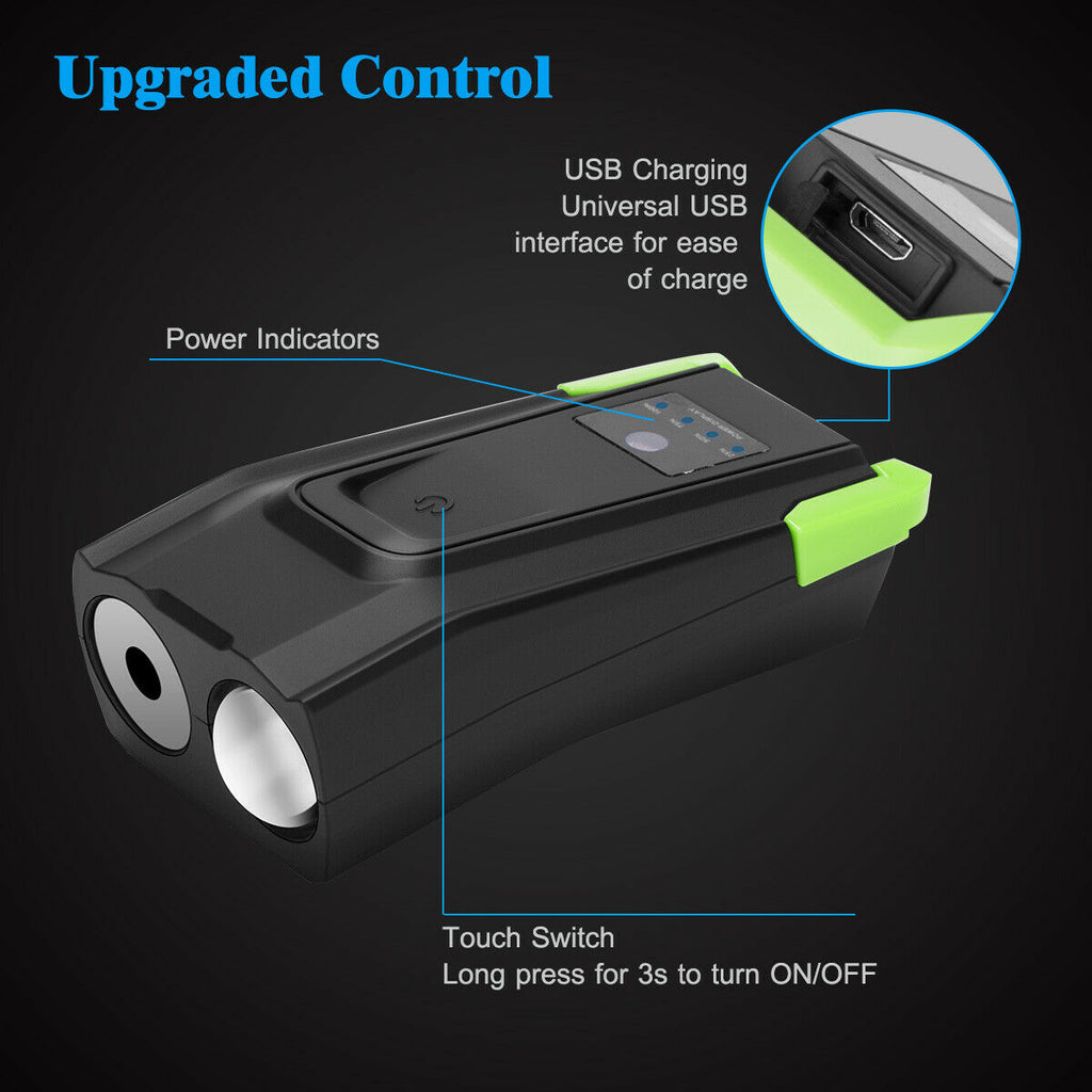 Black+Green Bicycle Front Lamp F4139