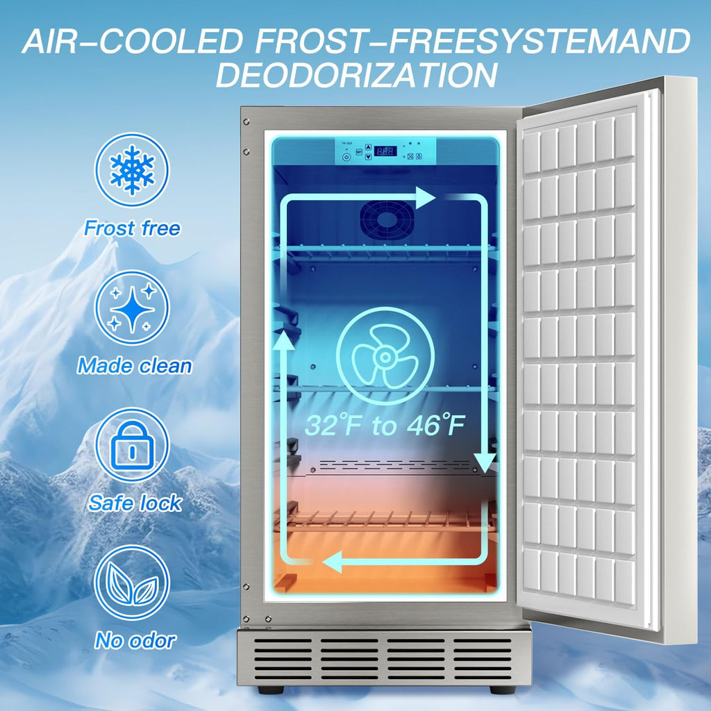 15 Inch Weather Proof Stainless Steel Outdoor Refrigerator E3342