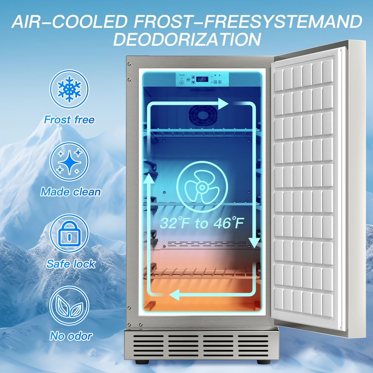 15 Inch Weather Proof Stainless Steel Outdoor Refrigerator E3342
