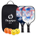 Blue Fiberglass Pickleball Paddle Set of 2 with Carry Bag F327