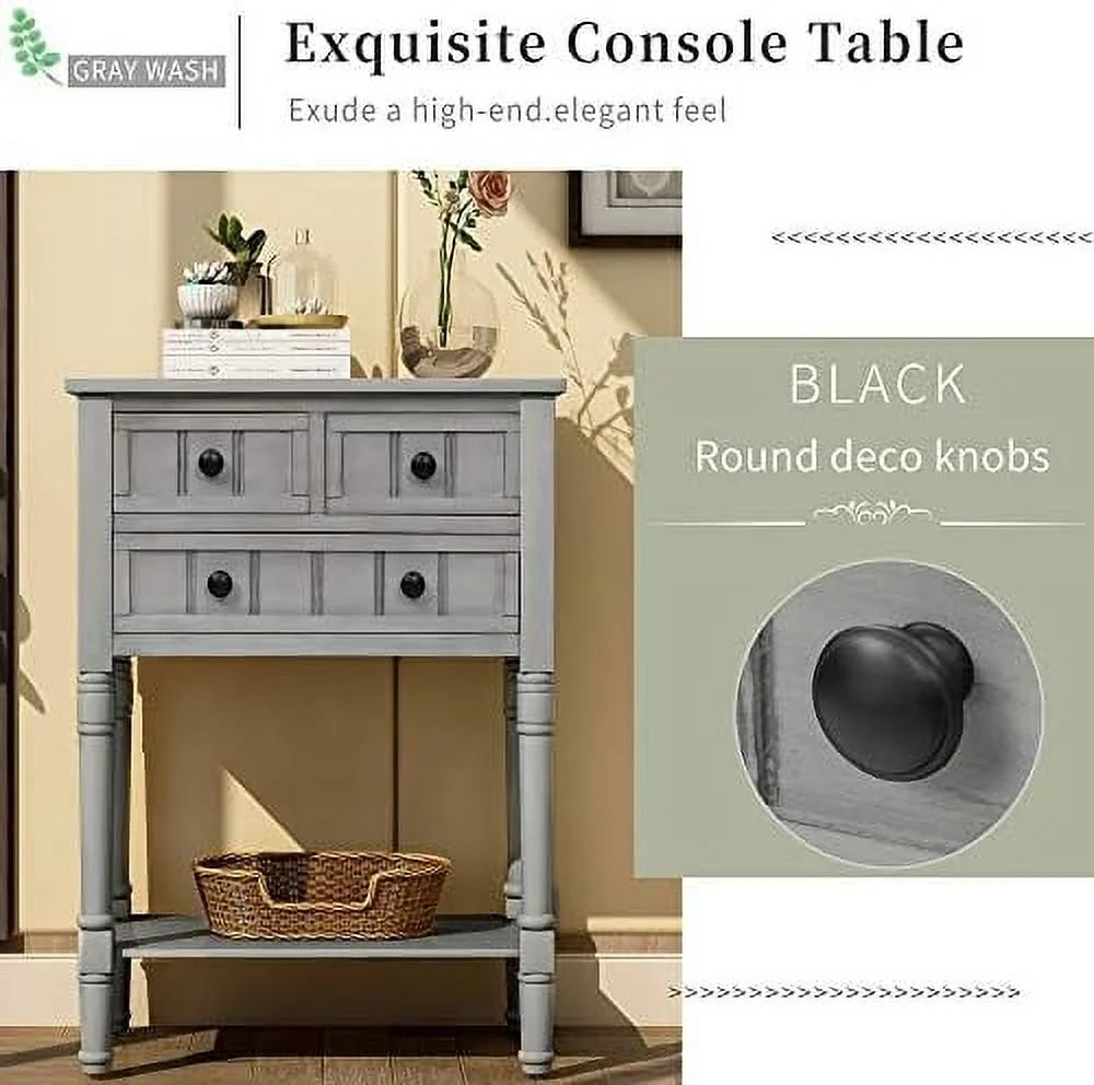 Narrow Console Table with Three Drawers W637435
