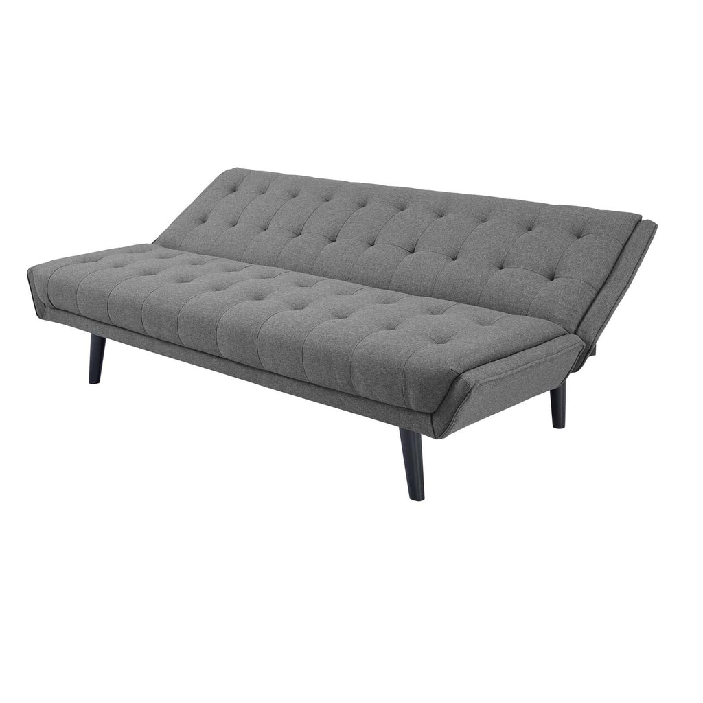 Grey Tufted Fabric Sofa Bed J761