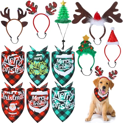 12 Pc Christmas Dog Bandanas Set Y658220