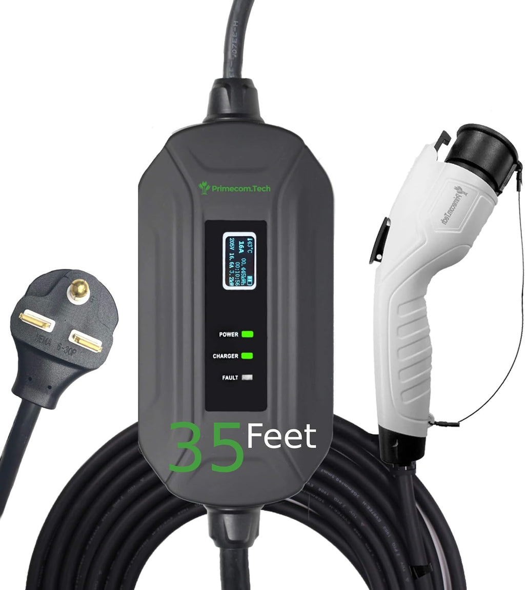 Portable Level 2 EV Charger, 16Amp, 30 Feet Lengths T6664