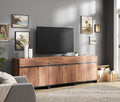 Modern TV Stand for TVs up to 100 inch with Adjustable Shelves and Metal Base F182