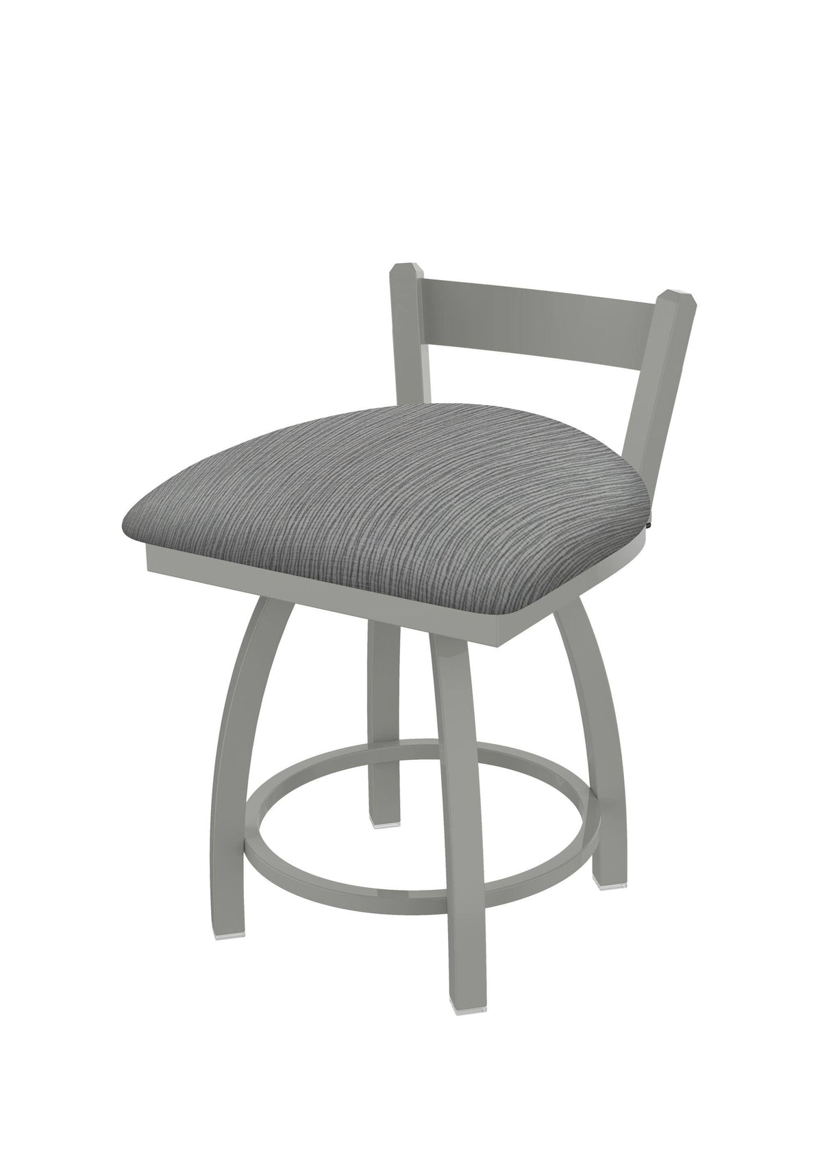 18 inch Low Back Swivel Vanity Stool with Anodized Nickel Finish D9453
