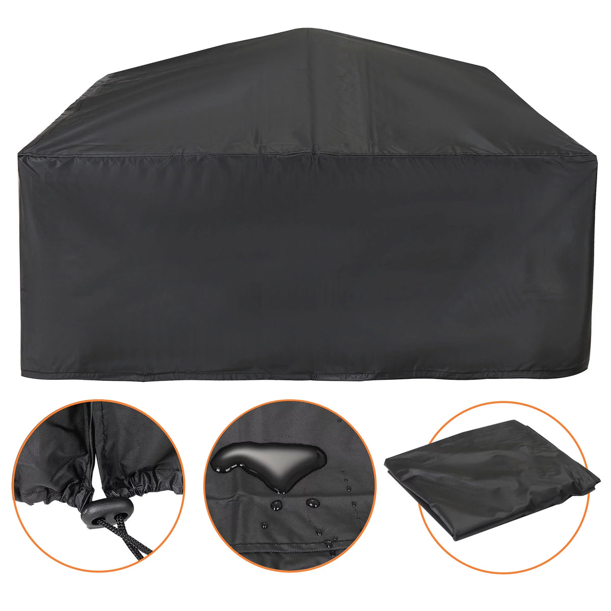 32 Square Wood Black Finish Steel Fire Pit A19743