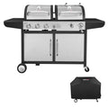 3-Burner Dual Fuel Gas and Charcoal Grill Combo with Cover R50846