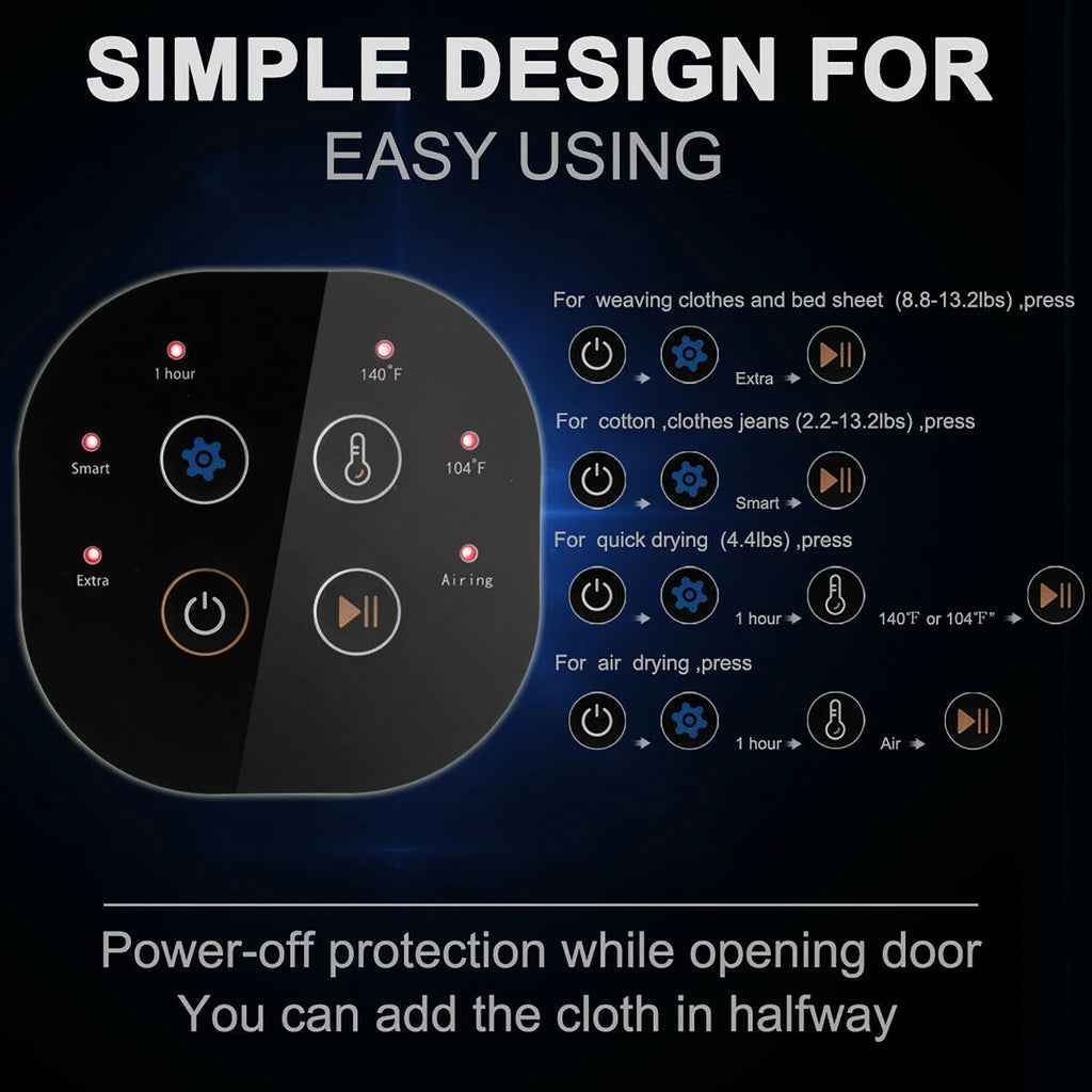 1700W Portable Electric Tumble Clothes Dryer 13.2 lbs G658