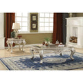 Beige Marble & Champagne Coffee Table + 2 End Tables P961181