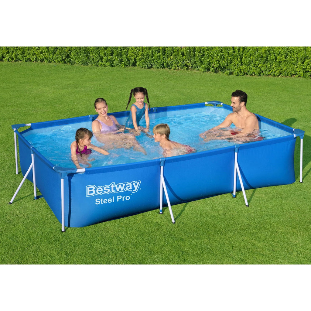 Steel Pro 9.8'x6.6'x26 Rectangular Above Ground Swimming Pool Set O1561